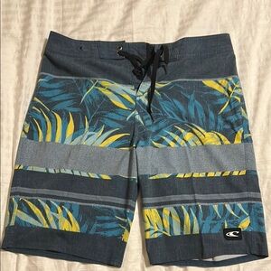 O'Neill Tropical Blue and Yellow Board Shorts